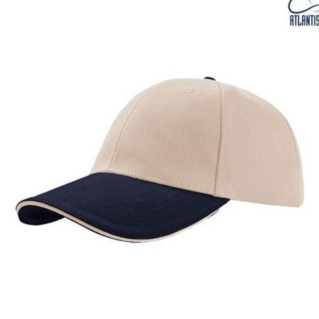 Εξάφυλλο καπέλο με μεταλική αγκράφα στο κλείσιμο (Atl Liberty Sandwich) natural-navy